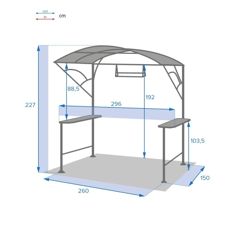 Abri Barbecue En Acier Hespéride Neiba Graphite 7 Abri Barbecue En Acier Hespéride Neiba Graphite – Image 5