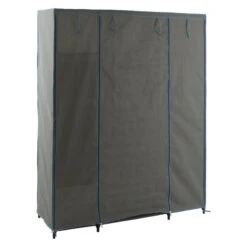 Armoire 1 Penderie + étagères + Boites Gris 5Five 9 Armoire 1 Penderie + étagères + Boites Gris 5Five -ATMOSPHERA || Intex || Demeyere Soldes armoire 1 penderie etagere grise 2