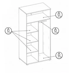 Armoire 2 Portes Blanc Et Gris Soma -ATMOSPHERA || Intex || Demeyere Soldes armoire 2 portes blanc et gris soma 2