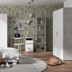 Armoire 2 Portes Blanc Et Gris Soma -ATMOSPHERA || Intex || Demeyere Soldes armoire 2 portes blanc et gris soma 3