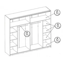 Armoire 2 Portes Grand Modèle Avec Miroir Nantes -ATMOSPHERA || Intex || Demeyere Soldes armoire 2 portes grand modele avec miroir nantes 4