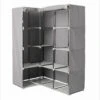 Armoire D'angle 1 Penderie / 10 étagères Gris Atmosphera -ATMOSPHERA || Intex || Demeyere Soldes armoire d angle 1 penderie 10 etageres gris atmosphera