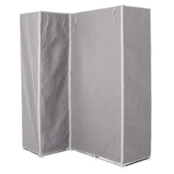 Armoire D'angle 1 Penderie / 10 étagères Gris Atmosphera -ATMOSPHERA || Intex || Demeyere Soldes armoire d angle 1 penderie 10 etageres gris atmosphera 3