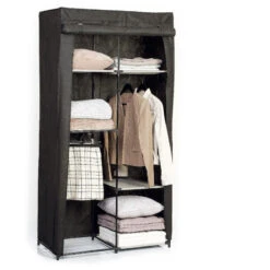 Armoire Modulable 3 Penderies / 5 étagères Noir 5Five -ATMOSPHERA || Intex || Demeyere Soldes armoire penderie 3 etageres noir 2