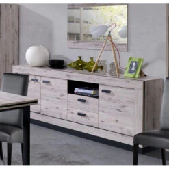 Bahut 3 Portes 2 Tiroirs Marseille -ATMOSPHERA || Intex || Demeyere Soldes bahut 3 portes 2 tiroirs marseille 2