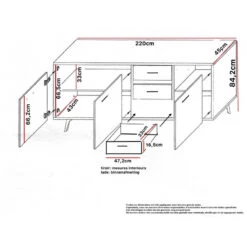 Bahut 3 Portes 3 Tiroirs Wiva -ATMOSPHERA || Intex || Demeyere Soldes bahut 3 portes 3 tiroirs wiva 1 3