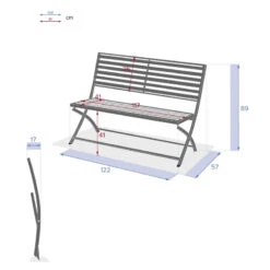 Banc Pliant Olbia Noir Graphite Hespéride -ATMOSPHERA || Intex || Demeyere Soldes banc pliant olbia noir graphite hesperide 4