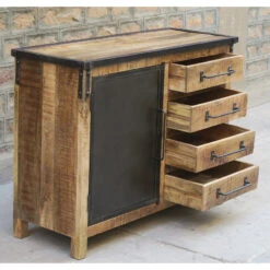 Buffet 1 Porte 4 Tiroirs Bois De Manguier Et Métal 10 Buffet 1 Porte 4 Tiroirs Bois De Manguier Et Métal -ATMOSPHERA || Intex || Demeyere Soldes buffet 1 porte 4 tiroirs bois de manguier et metal 3