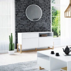 Buffet 1 Tiroir 2 Portes Oslo Blanc -ATMOSPHERA || Intex || Demeyere Soldes buffet 1 tiroir 2 portes oslo blanc 5