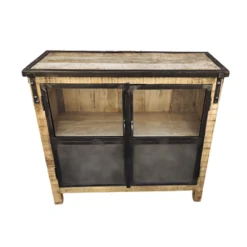 Buffet 2 Portes Manguier Et Métal