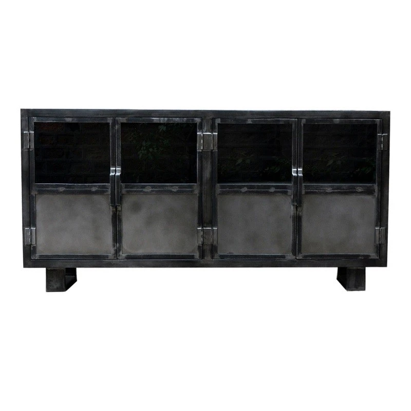 Buffet Métal Noir Jodhpur 4 Portes 4 Buffet Métal Noir Jodhpur 4 Portes – Image 2