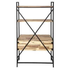 Bureau 2 étagères Edena Bois Et Métal Atmosphera -ATMOSPHERA || Intex || Demeyere Soldes bureau 2 etageres edena bois et metal atmosphera 2