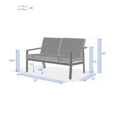Canapé 2 Places Pavane Graphite Hespéride -ATMOSPHERA || Intex || Demeyere Soldes canape 2 places pavane graphite hesperide 3