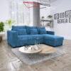 Canapé D'angle Joe Gauche Ou Droite Bleu Convertible Lit -ATMOSPHERA || Intex || Demeyere Soldes canape d angle joe gauche ou droite bleu convertible lit