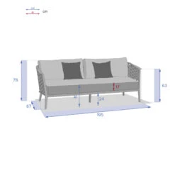 Canapé De Salon Extérieur 3 Places Embruns Hespéride -ATMOSPHERA || Intex || Demeyere Soldes canape de salon exterieur 3 places embruns hesperide 3