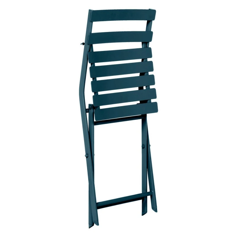 Chaise Métal Pliante Greensboro Bleu Pétrole Hespéride 5 Chaise Métal Pliante Greensboro Bleu Pétrole Hespéride – Image 3