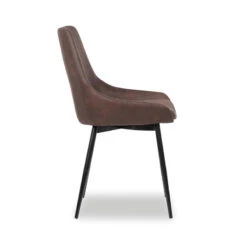 Chaise Mirano Coloris Brun Acier Microfibre -ATMOSPHERA || Intex || Demeyere Soldes chaise mirano coloris brun 1 2