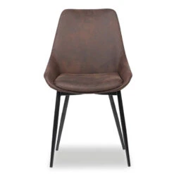 Chaise Mirano Coloris Brun Acier Microfibre -ATMOSPHERA || Intex || Demeyere Soldes chaise mirano coloris brun 1 3