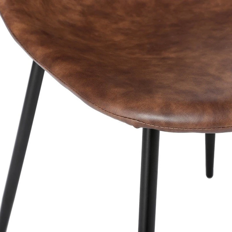 Chaise Vladi Effet Cuir Marron Atmosphera 5 Chaise Vladi Effet Cuir Marron Atmosphera – Image 3