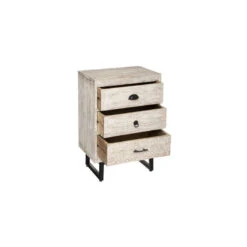 Chevet 3 Tiroirs Bois Blanchi Ajay Atmosphera -ATMOSPHERA || Intex || Demeyere Soldes chevet 3 tiroirs bois blanchi ajay atmosphera 1