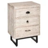 Chevet 3 Tiroirs Bois Blanchi Ajay Atmosphera -ATMOSPHERA || Intex || Demeyere Soldes chevet 3 tiroirs bois blanchi ajay atmosphera