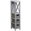 Chiffonnier 1 étagère + Paniers Tressés Gris -ATMOSPHERA || Intex || Demeyere Soldes chiffonnier 1 etagere paniers tresses gris