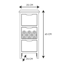 Chiffonnier 3 Tiroirs Chic Naturel Et Blanc -ATMOSPHERA || Intex || Demeyere Soldes chiffonnier 3 tiroirs chic naturel et blanc 2