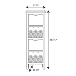 Chiffonnier 4 Tiroirs Chic Naturel Et Blanc -ATMOSPHERA || Intex || Demeyere Soldes chiffonnier 4 tiroirs chic naturel et blanc 1 3