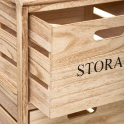 Chiffonnier Bois 3 Cagettes Sur Roulettes 5Five -ATMOSPHERA || Intex || Demeyere Soldes chiffonnier bois 3 cagettes sur roulettes 5five 2