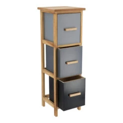 Chiffonnier Petit Modèle 3 Tiroirs Dégradé Gris -ATMOSPHERA || Intex || Demeyere Soldes chiffonnier petit modele 3 tiroirs degrade de gris 1