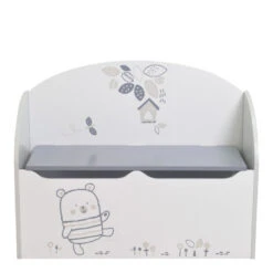 Demeyere Coffre à Jouets Bear Gris Et Blanc -ATMOSPHERA || Intex || Demeyere Soldes coffre a jouets blanc gris nounours 3