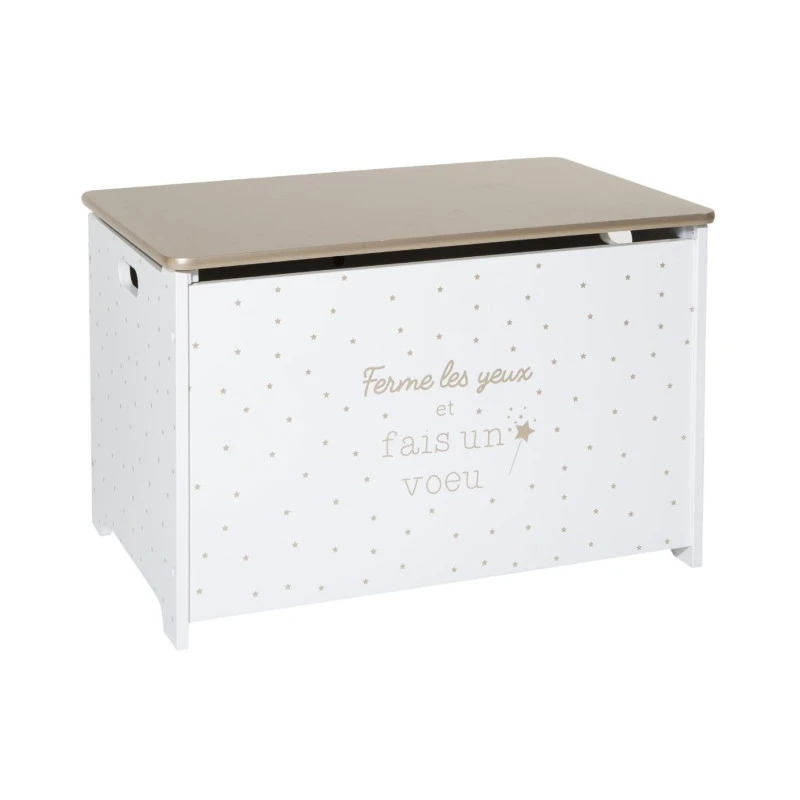 Coffre à Jouets 58 Cm Blanc Et Doré Atmosphera 3 Coffre à Jouets 58 Cm Blanc Et Doré Atmosphera