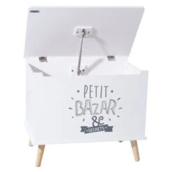 Coffre De Rangement "petit Bazar & Secrets" Blanc Atmosphera -ATMOSPHERA || Intex || Demeyere Soldes coffre de rangement petit bazar secret blanc atmosphera 2