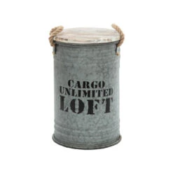 Coffres Bidons Gris Loft - Lot De 3 - Atmosphera 8 Coffres Bidons Gris Loft - Lot De 3 - Atmosphera -ATMOSPHERA || Intex || Demeyere Soldes coffres bidons gris loft lot 3 atmosphera 1