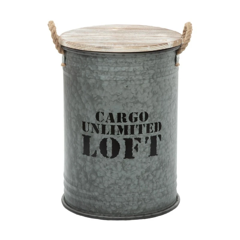 Coffres Bidons Gris Loft - Lot De 3 - Atmosphera 6 Coffres Bidons Gris Loft - Lot De 3 - Atmosphera – Image 4