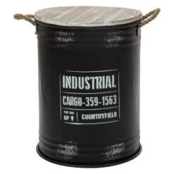 Coffres Bidons Noir Industriel - Lot De 3 - Atmosphera -ATMOSPHERA || Intex || Demeyere Soldes coffres bidons noir industriel lot de 3 atmosphera 1