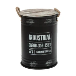 Coffres Bidons Noir Industriel - Lot De 3 - Atmosphera -ATMOSPHERA || Intex || Demeyere Soldes coffres bidons noir industriel lot de 3 atmosphera 2