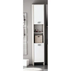 Demeyere Colonne 2 Portes HONOLULU Blanc/chêne Champagne -ATMOSPHERA || Intex || Demeyere Soldes colonne 2 portes honolulu blanc chene champagne 2