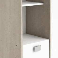 Demeyere Colonne 2 Portes HONOLULU Blanc/chêne Champagne -ATMOSPHERA || Intex || Demeyere Soldes colonne 2 portes honolulu blanc chene champagne 4