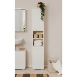 Colonne De Salle De Bain 2 Portes Capetown Blanc -ATMOSPHERA || Intex || Demeyere Soldes colonne de salle de bain 2 portes capetown blanc 4