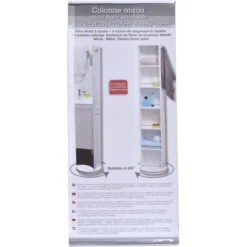 Colonne Pivotante Blanche Avec Miroir Et Niches -ATMOSPHERA || Intex || Demeyere Soldes colonne miroir base pivotante 2