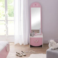 Demeyere Commode Enfant Coiffeuse Anastasia Blanche Et Rose -ATMOSPHERA || Intex || Demeyere Soldes commmode enfant coiffeuse mulan blanche et rose 2