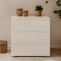 Commode 3 Tiroirs Capetown Blanc -ATMOSPHERA || Intex || Demeyere Soldes commode 3 tiroirs capetown blanc 3