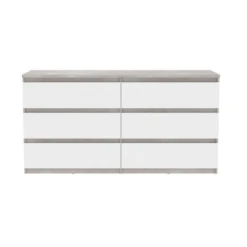 Commode 6 Tiroirs Chelsea Béton Gris Et Blanc -ATMOSPHERA || Intex || Demeyere Soldes commode 6 tiroirs chelsea beton gris et blanc 2