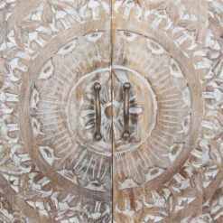 Commode Shirel 2 Portes Bois Blanchi Atmosphera -ATMOSPHERA || Intex || Demeyere Soldes commode shirel 2 portes bois blanchi atmosphera 4