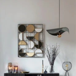 Déco Murale 76x102 Métal Zak Noir Et Doré Atmosphera -ATMOSPHERA || Intex || Demeyere Soldes deco murale 76x102 metal zak noir et dore atmosphera 1