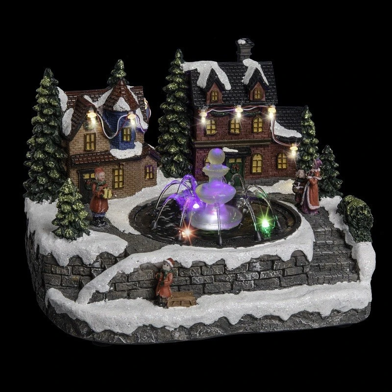 Déco Noël Fontaine En Ville Secteur Lumineux Animé 3 Déco Noël Fontaine En Ville Secteur Lumineux Animé