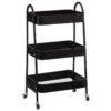 Desserte 3 Niveaux à Roulettes Métal Noir 5Five -ATMOSPHERA || Intex || Demeyere Soldes desserte 3 niveaux a roulettes metal noir 5five