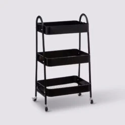 Desserte 3 Niveaux à Roulettes Métal Noir 5Five -ATMOSPHERA || Intex || Demeyere Soldes desserte 3 niveaux a roulettes metal noir 5five 4