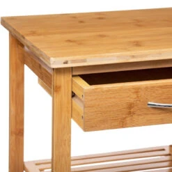 Desserte Bambou 1 Tiroir Roulettes 37 Cm 5Five -ATMOSPHERA || Intex || Demeyere Soldes desserte bambou 1 tiroir roulettes 37 cm 5five 2